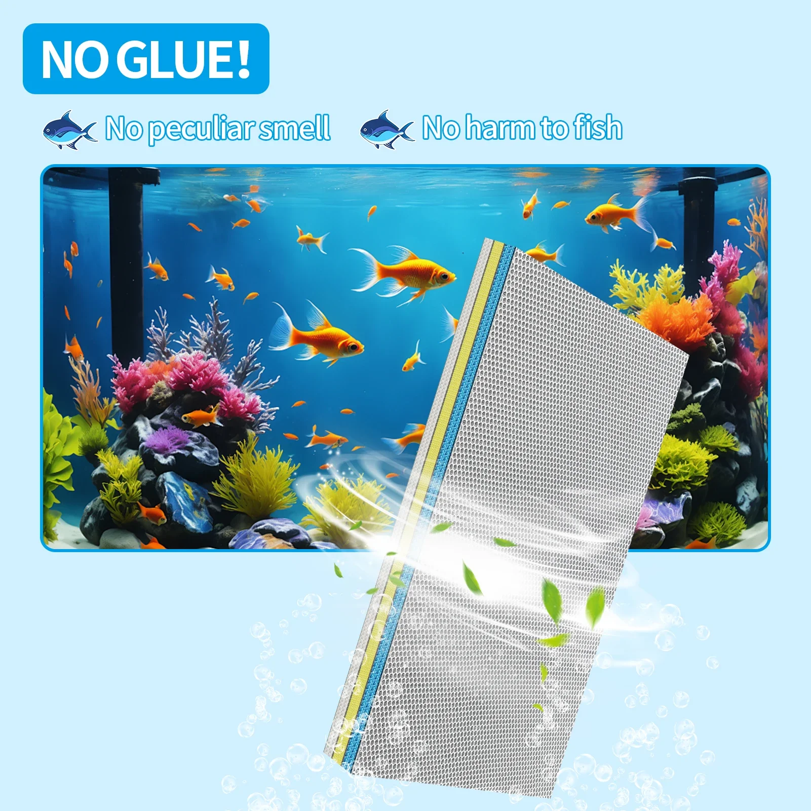 Esponja de filtro de acuario de 15 capas, tanque de peces 15D, espuma sin pegamento, algodón bioquímico, accesorios de acuario, medidor de filtro