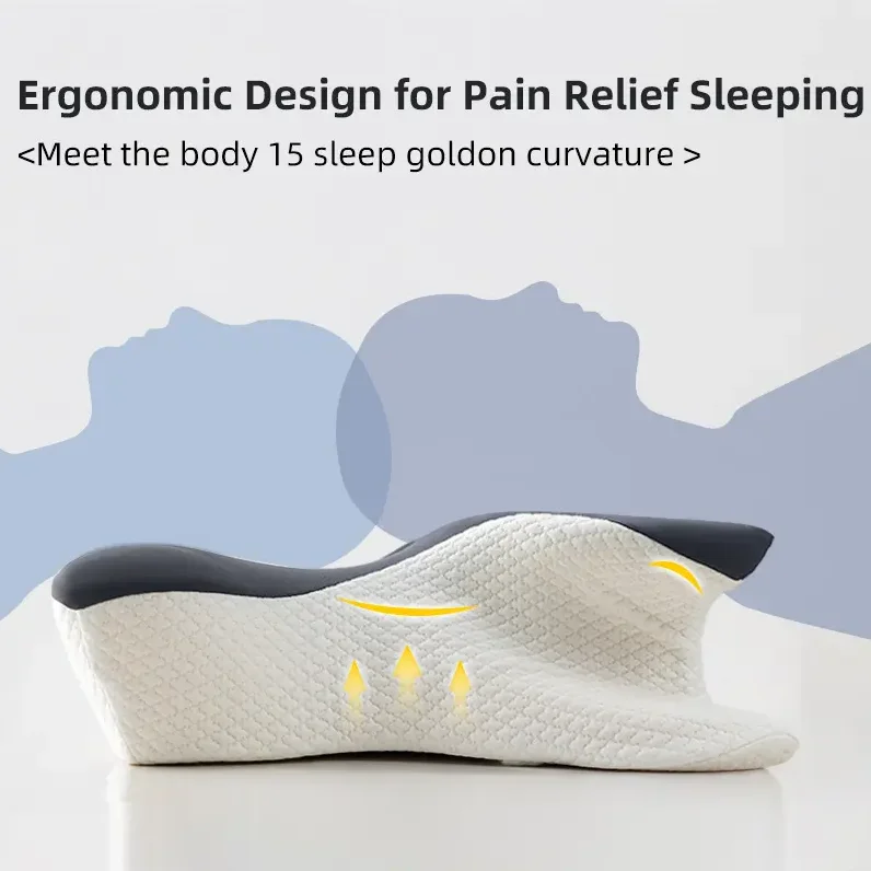 Almohada con forma de mariposa, protección del cuello, almohada de espuma viscoelástica de rebote lento, almohadas de espuma ortopédicas cervicales para el cuidado de la salud