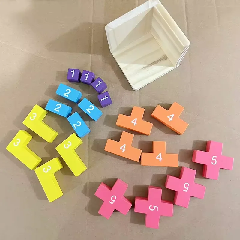 Rompecabezas de cubo 3D Luban entrelazado juguete educativo creativo de madera cerebro IQ mente juego de aprendizaje temprano regalo para niños letra 54T