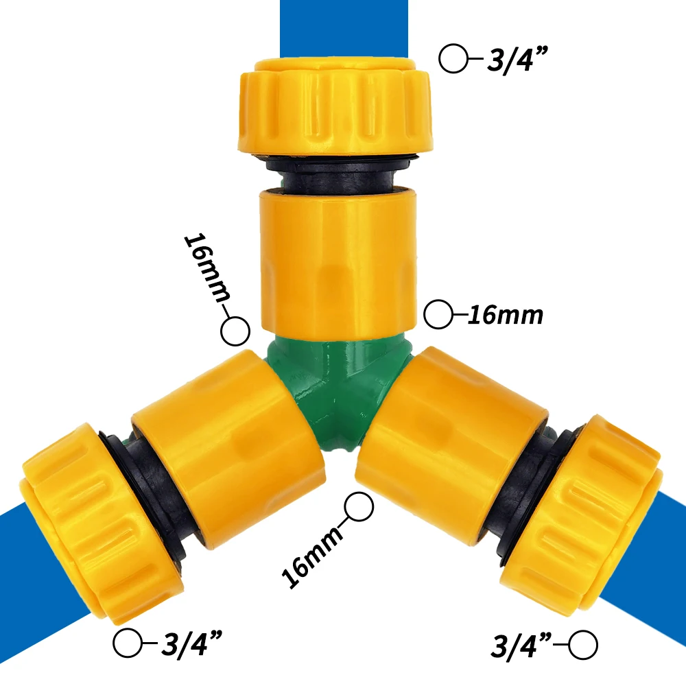 Conector de reparación de tuberías de manguera de jardín, conexión rápida para riego por goteo, invernadero, 3/4 y 1/2 pulgadas, 6 uds.