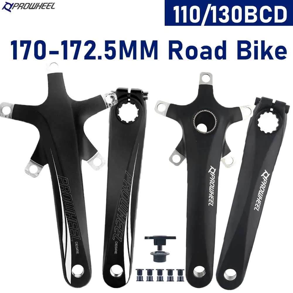 Prowheel-manivela de bicicleta de carretera, manivela de tecnología hueca, plato 110 130BCD, piñón de bicicleta de 170mm, juego de bielas de bicicleta de velocidad