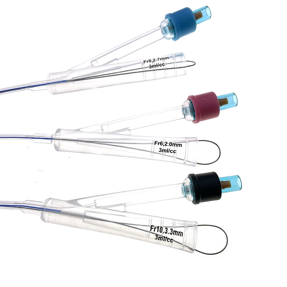 Catéter Foley canino para perro mascota, inducción de larga duración, silicona urinaria bidireccional, perro masculino, alivia la obstrucción uretral con estilete, 5 uds.