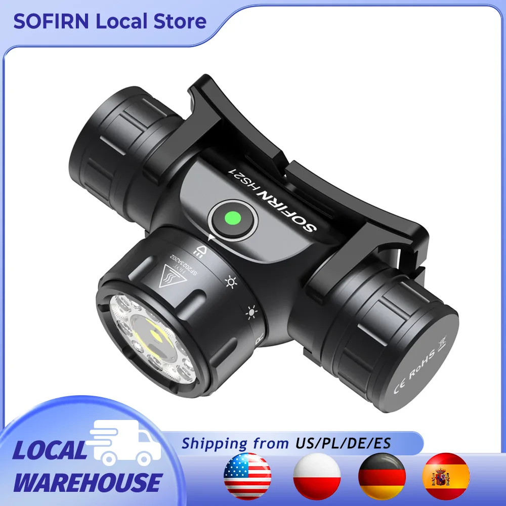 Sofirn HS21 2000lm EDC faro 18650 USB C linterna recargable SFT40 potente faro con interruptor infrarrojo