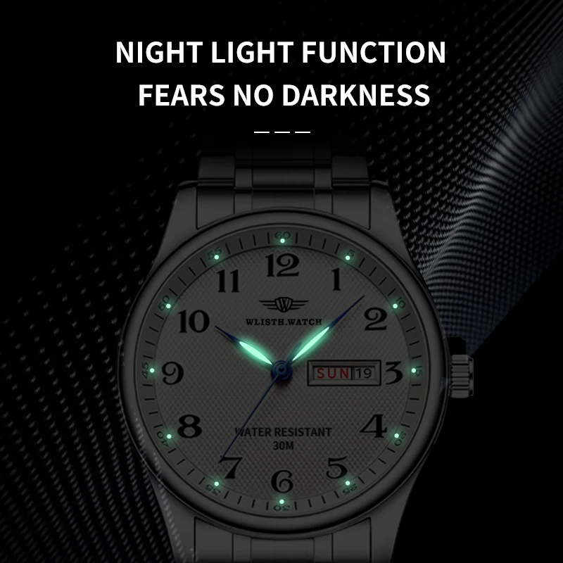 Reloj ultrafino vintage, reloj de cuarzo resistente al agua con luz nocturna atmosférica para hombres, regalo