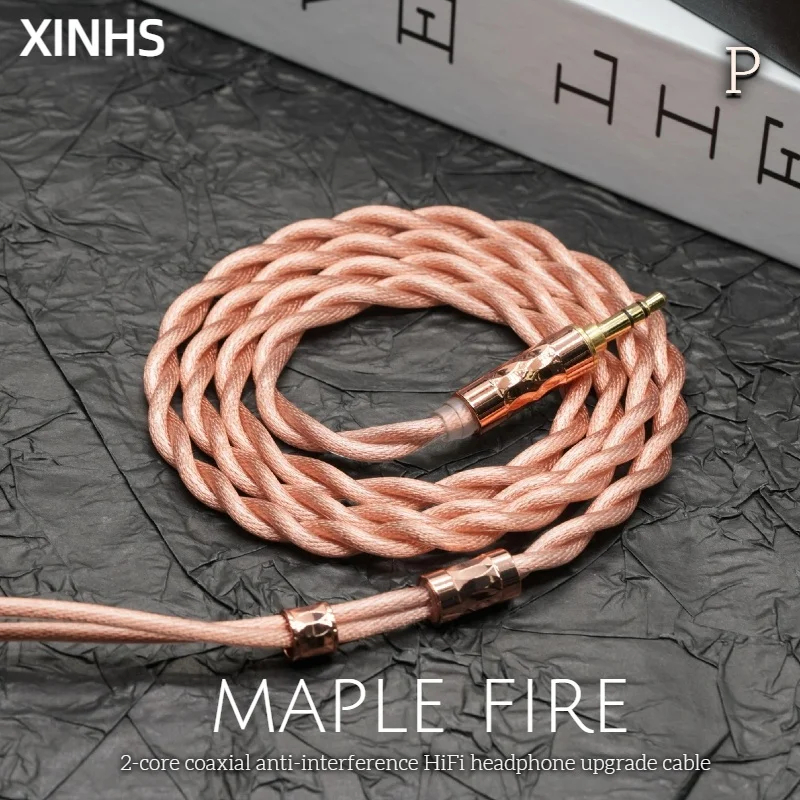 XINHS 2 núcleos marrón cobre plata mezclado Coaxial HIFI auriculares Cable de actualización 0,78mm MMCX para TINHIFI T3 Plus IEM
