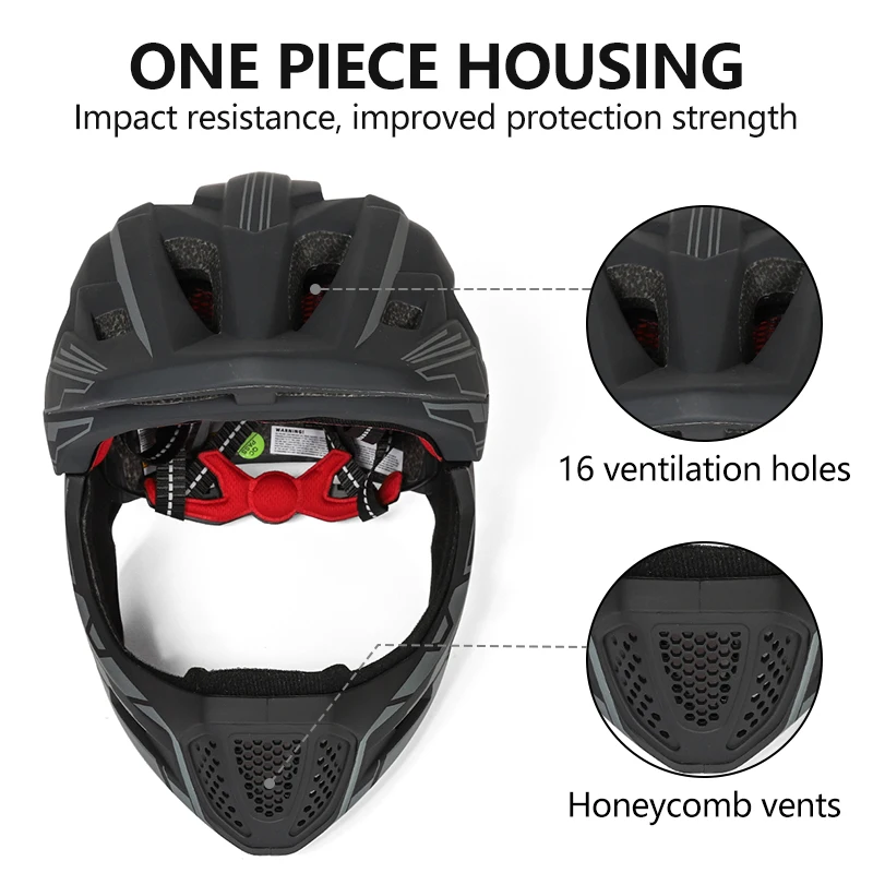 Eastinear-casco de cara completa para niños, desmontable, deportes al aire libre, patinaje sobre ruedas, monopatín, montar, sombrero de seguridad con luz trasera