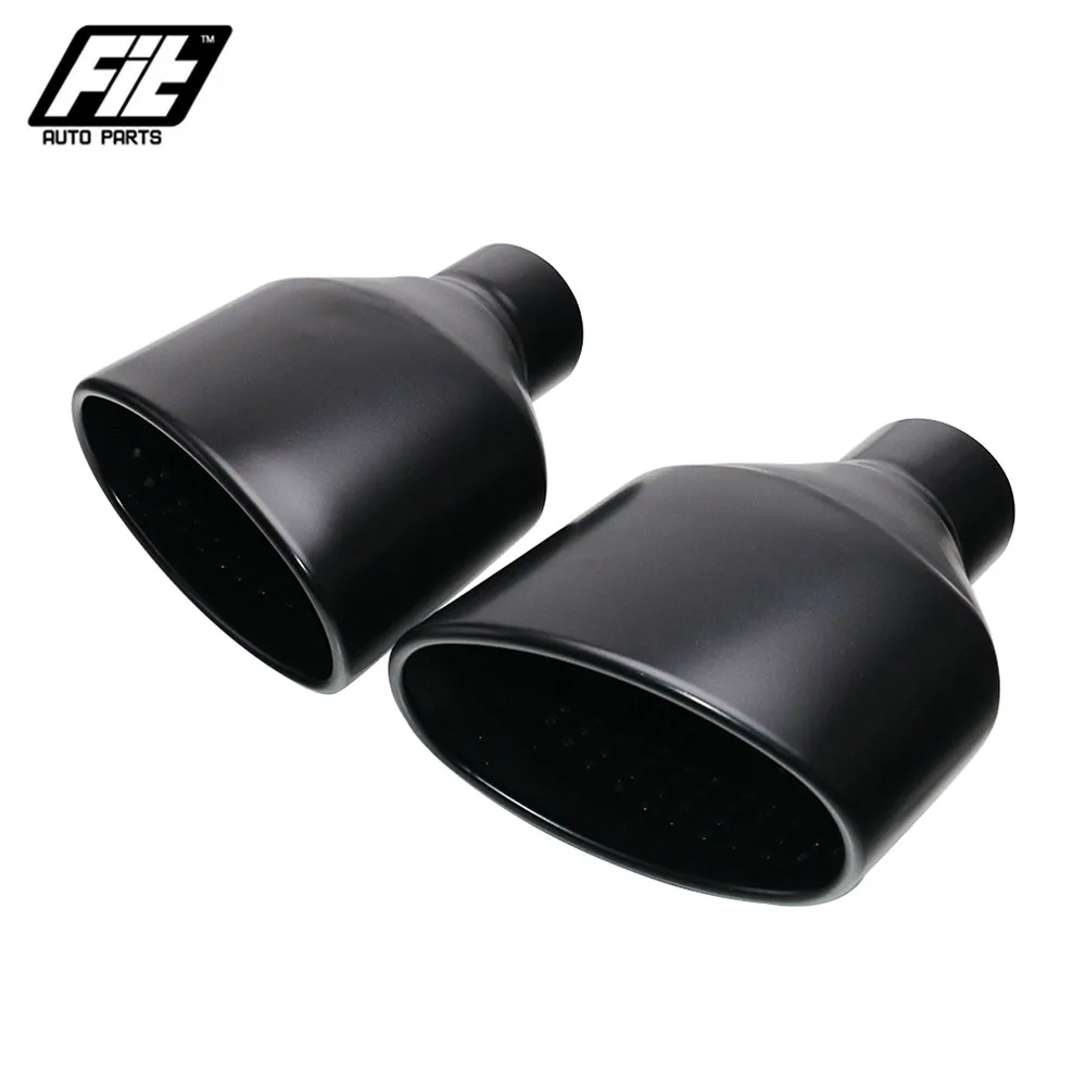 1 unidad de punta de escape ovalada universal de 63 mm para coche, silenciador de acero inoxidable 304 pulido con salida inclinada para RS3 RS4 RS5 A6 A7