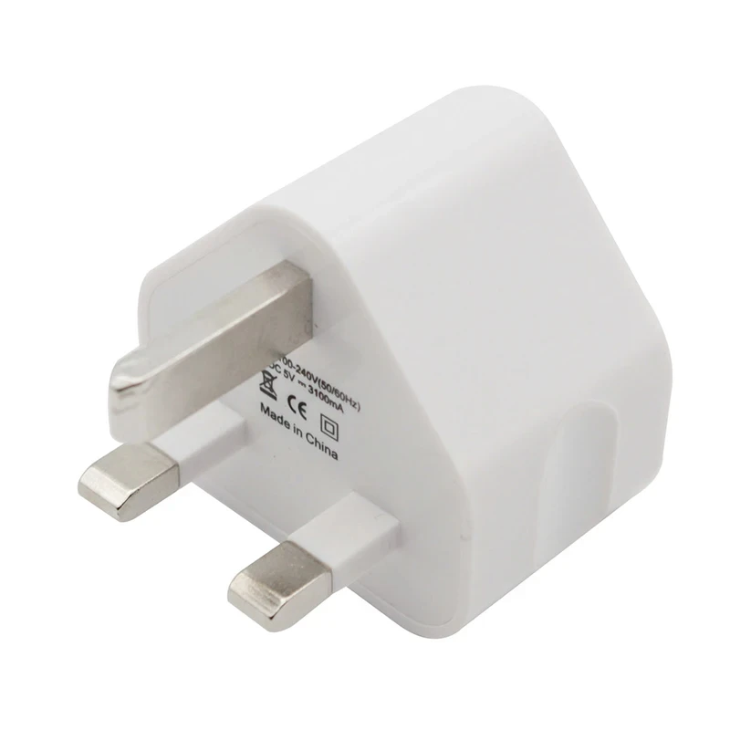 Adaptador de cargador de pared de 3 pines con enchufe británico con 1/2/3 puertos USB, convertidor de adaptadores de viaje para cargador de carga IOS, Samsung y Huawei