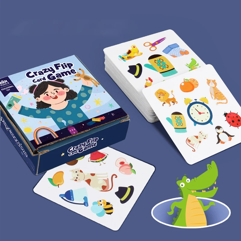 Juguetes Montessori, juego de cartas de golpe, juego de cartas, entrenamiento de memoria, juego de cartas a juego, juguete educativo cognitivo de animales para niños