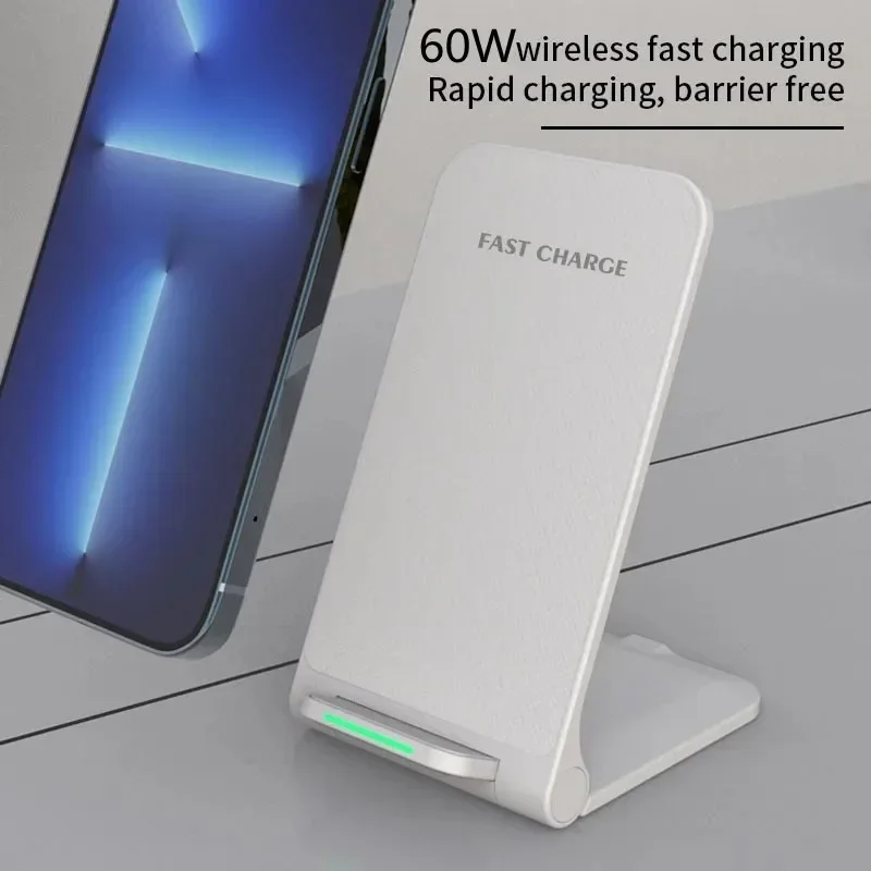 Estación de carga inalámbrica para iPhone 15, 14, 13, 12, 11 Pro Max, soporte para teléfono, cargador de carga rápida para Samsung, Xiaomi, plegable
