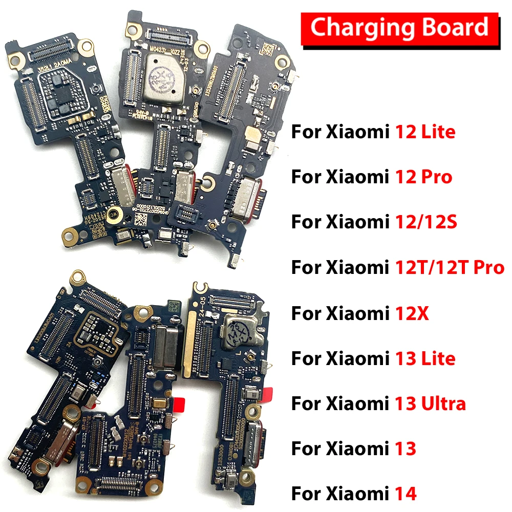 Para Xiaomi Mi 12 Lite 12S 12T 12X 13 Ultra 13T 14 Pro 14T 15 15T Conector de Carga USB, Placa de Carga, Cable Flexible