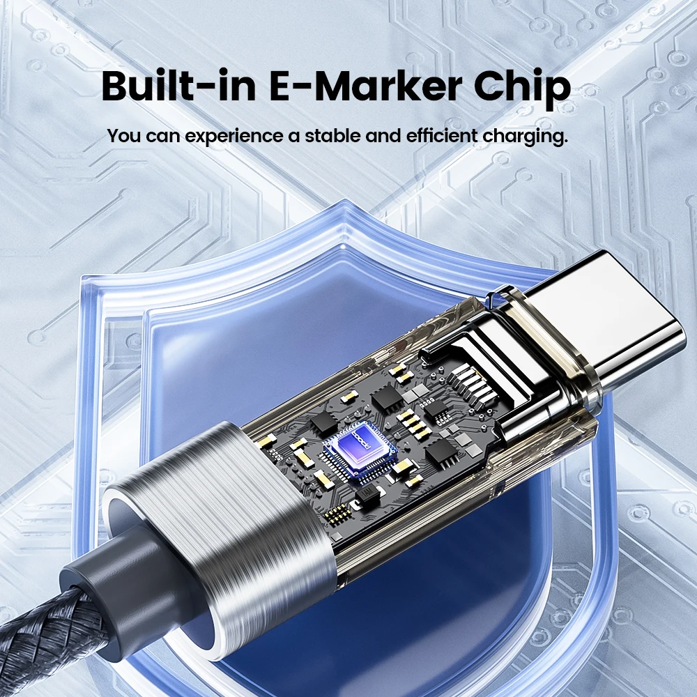 Cable USB-C a USB-C en espiral Toocki 100W PD para Macbook, iPad, Samsung Galaxy, Huawei, con carga rápida y LED, cable de datos USB tipo C