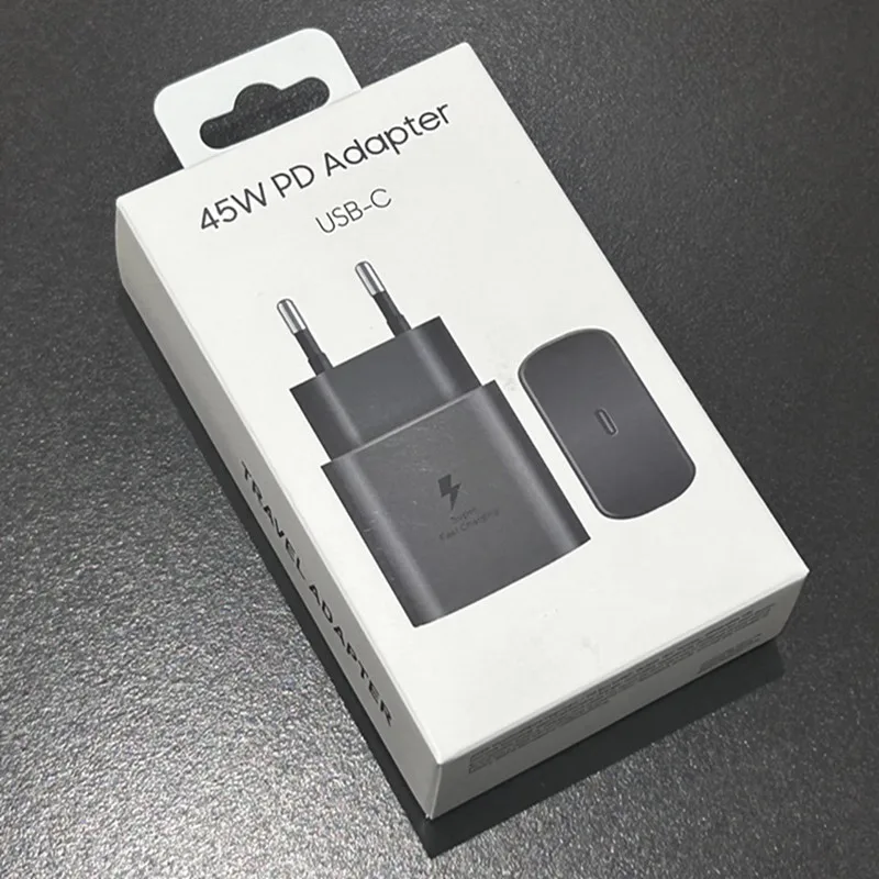 Cargador PD de 45W para Samsung, Adaptador de Carga Súper Rápida para Galaxy S25 S24 S23 S22 S20 S21 Z Flip Fold 7 6 5 4 3 2 A17 A16 A26 A36