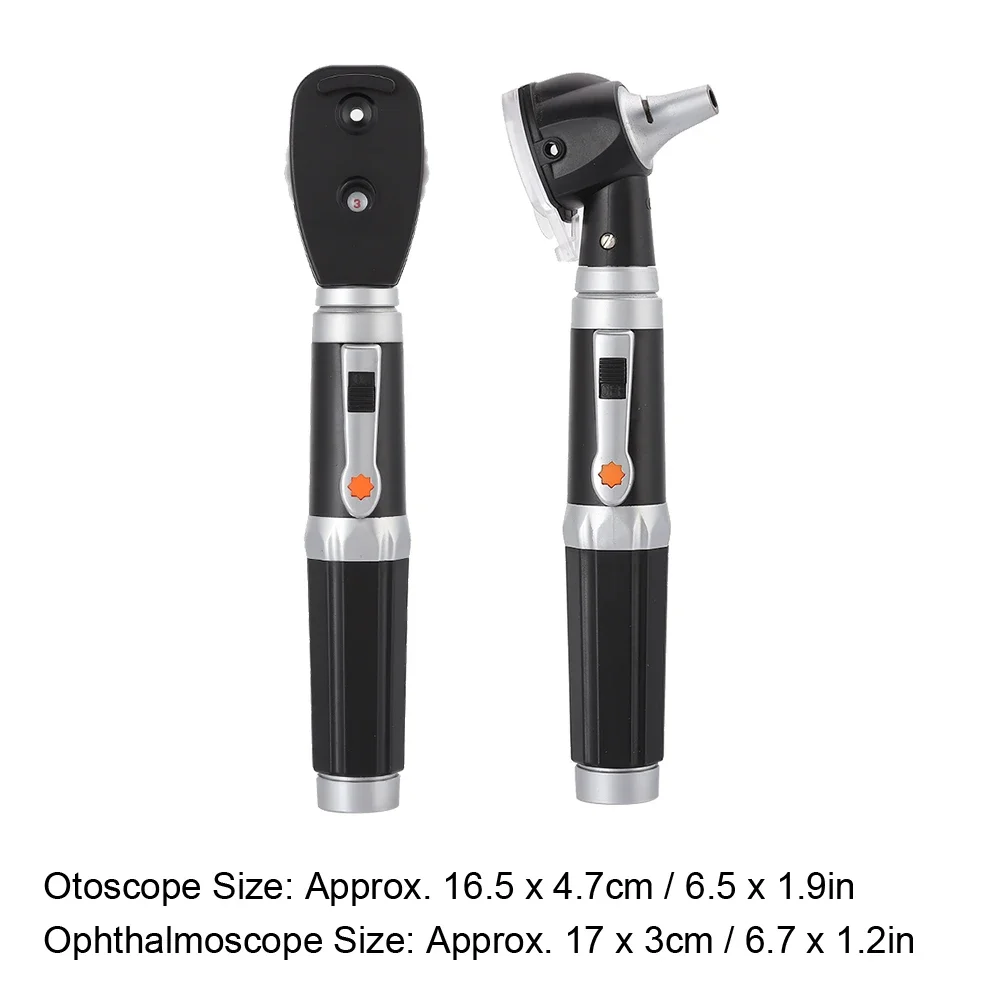 Dispositivos de limpieza de oídos para examen de ojos y oreja de doble orificio, Base recargable, oftalmoscopio de fibra óptica, Kit de herramientas otoscopio, enchufe europeo USB