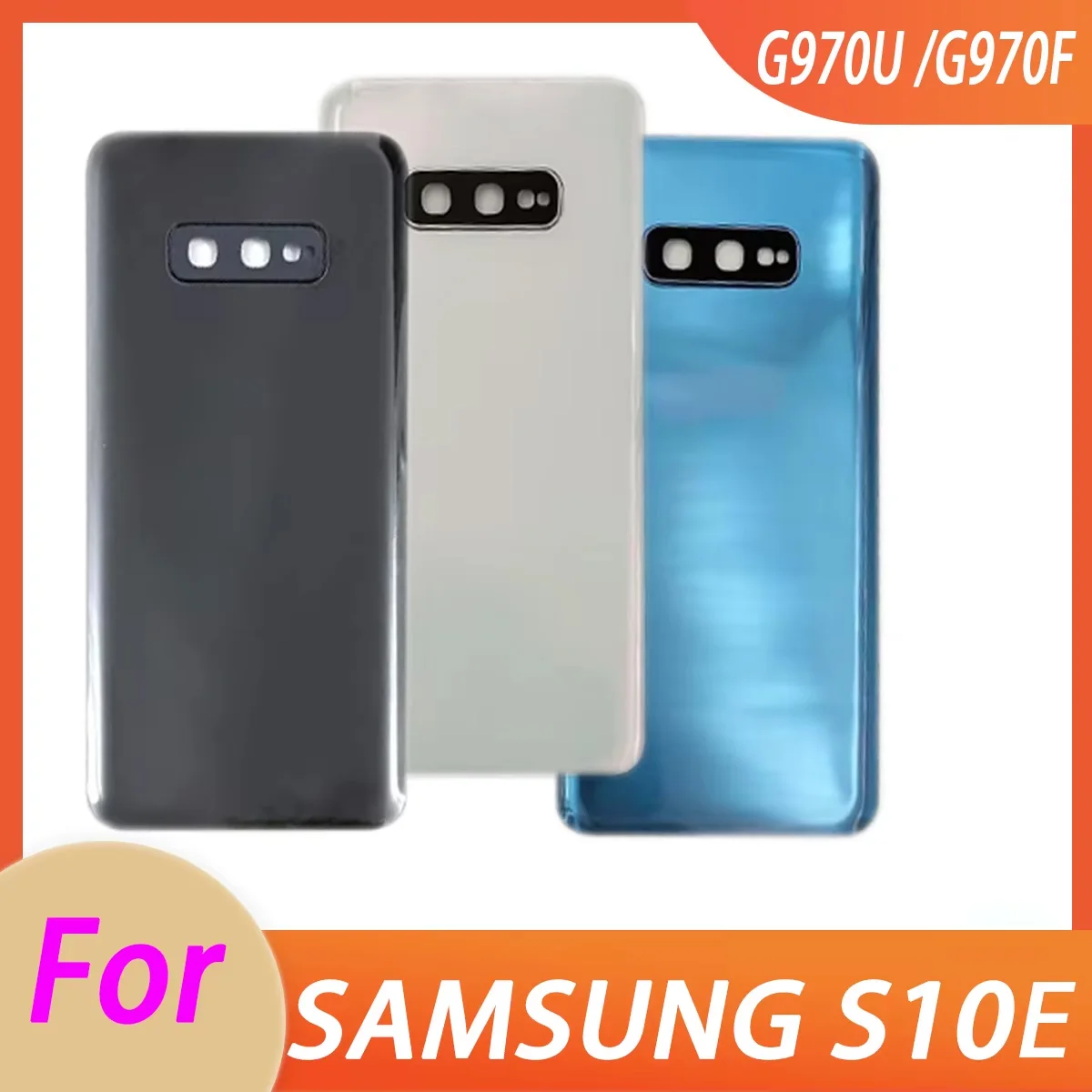 Nuevo para Samsung S10E cubierta trasera de batería Panel puerta trasera funda carcasa lente de cámara reemplazar
