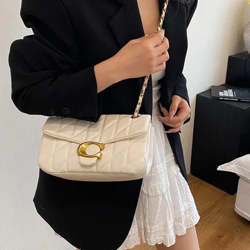 Nuevo Bolso Retro de Hombro - Bolso de Cadena Multiusos con Diseño de Rejilla en Forma de Diamante para Mujer, Bolso Bandolera, Bolso Cuadrado Pequeño