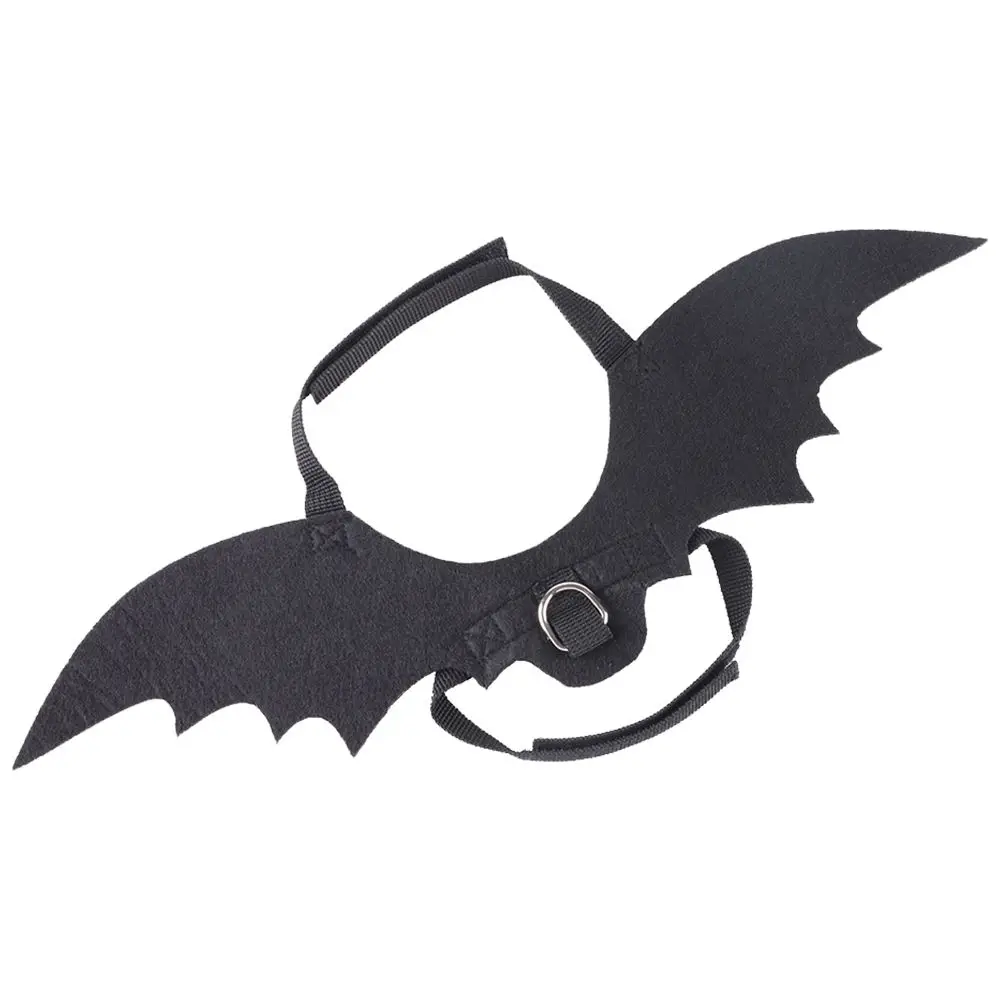 Disfraz de alas de murciélago para mascotas, vestido de fiesta de Halloween para perros y gatos, ropa divertida y fresca para cachorros y gatitos, accesorio de Cosplay con agujero de fijación de cuerda de tracción