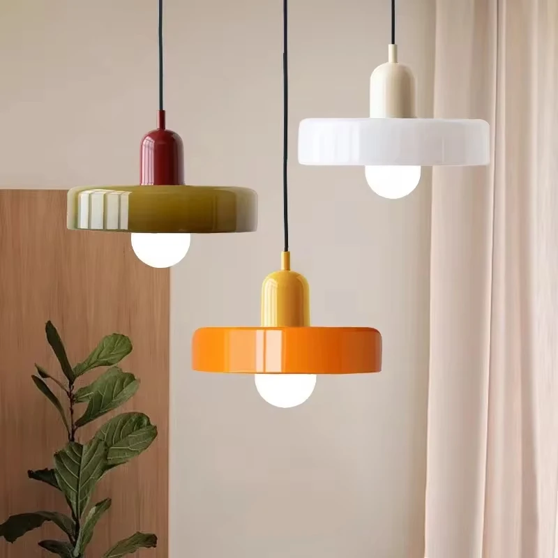 Lámpara de Techo de Vidrio Estilo Nórdico Bauhaus para Comedor, Sala de Estar, Dormitorio, Bar, Cafetería, Decoración Retro