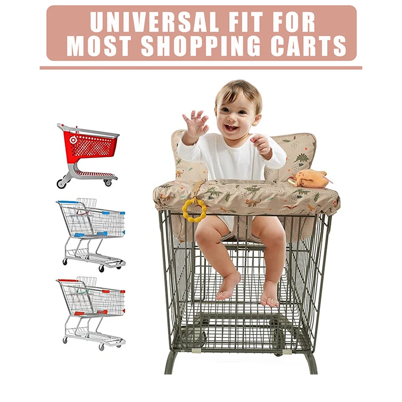 Funda multifuncional para carrito de compras de bebé con correa de seguridad, funda para silla alta, fundas portátiles para carrito de comestibles para bebés y niños pequeños