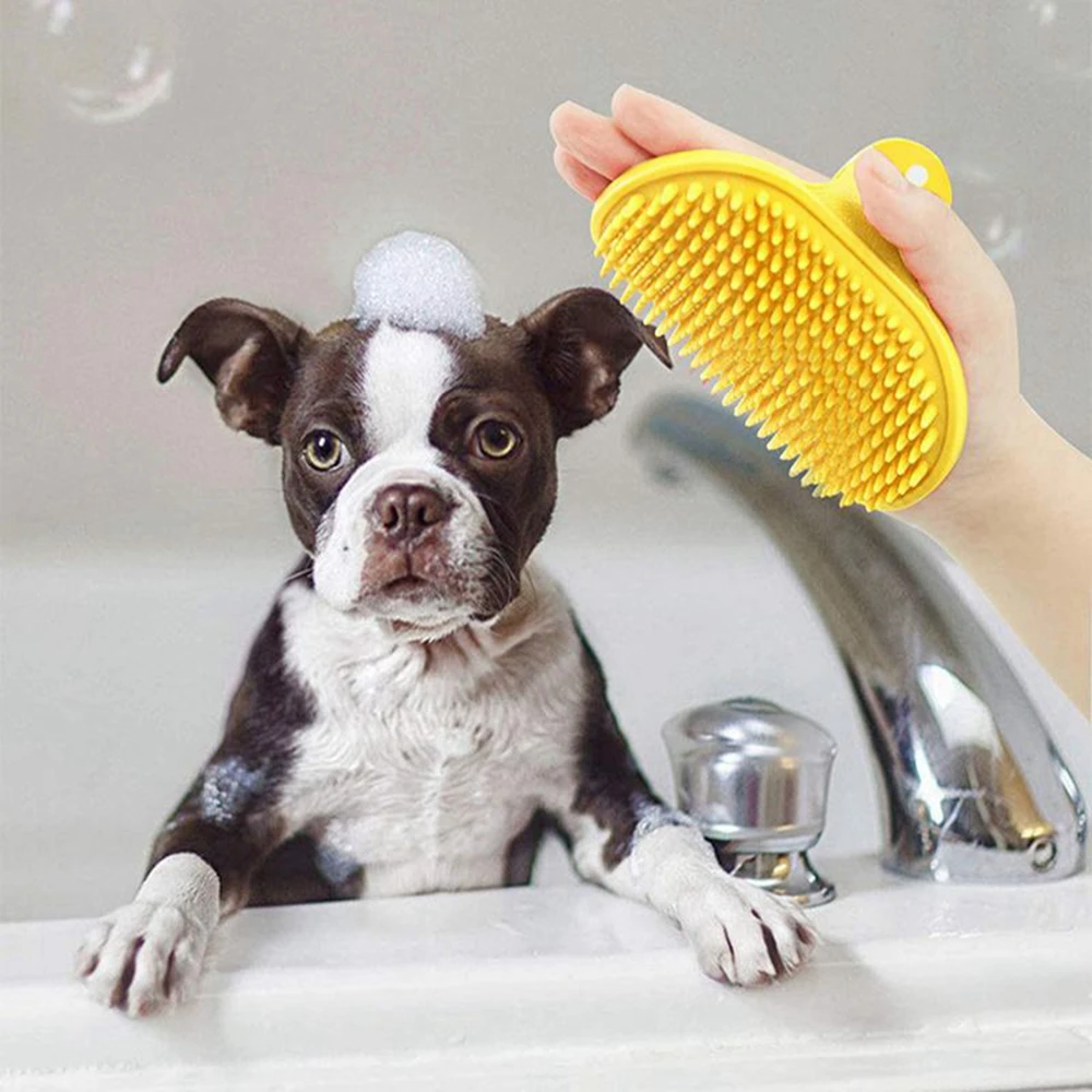 Cepillo de limpieza para mascotas, baño para perros y gatos, guantes de masaje de silicona de goma suave, peine, removedor de pelo, cuidado, limpieza, suministros de lavado