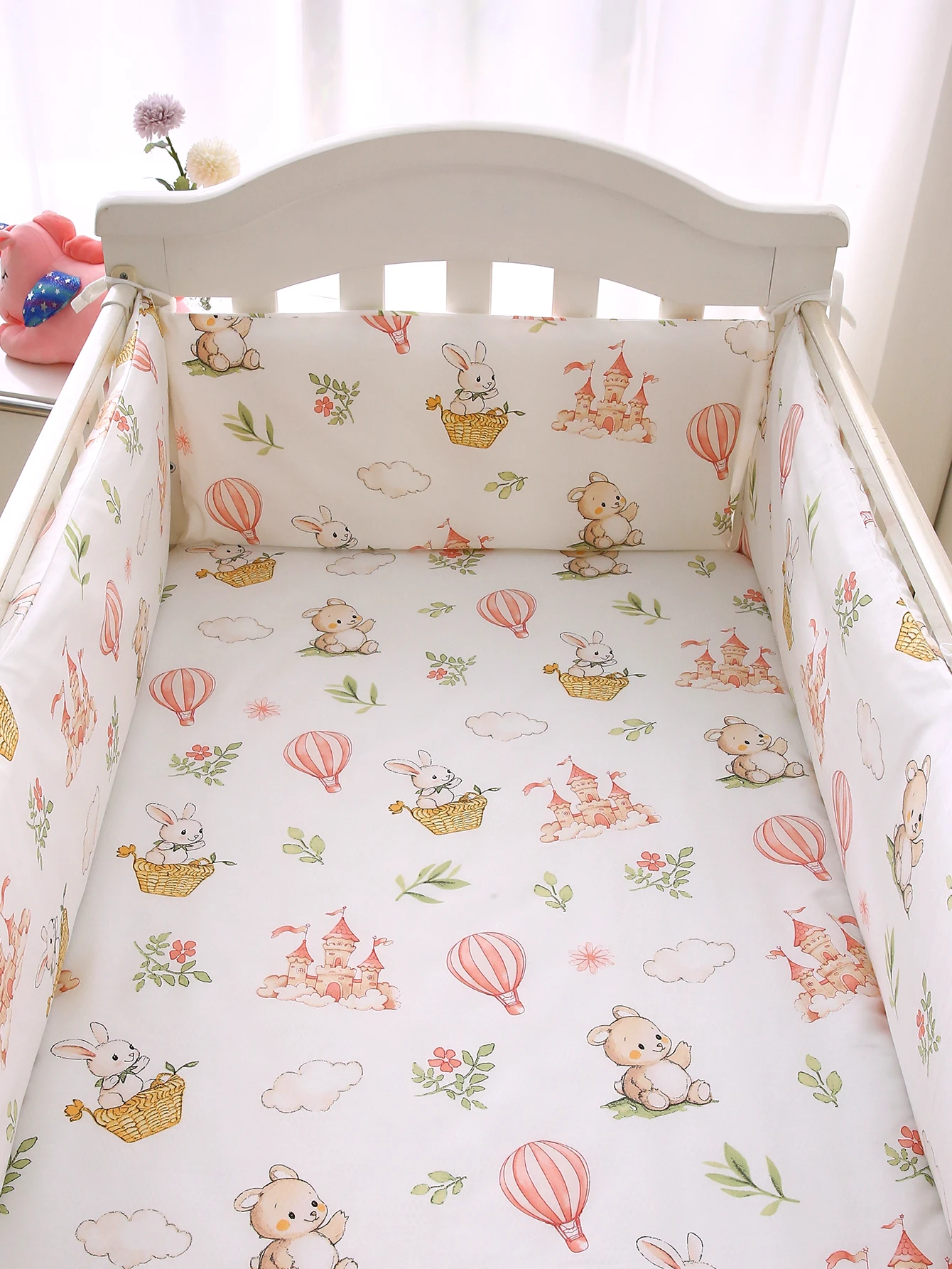Riel protector para cuna de bebé, revestimiento de parachoques para cuna infantil, valla de cama acolchada con estampado de dibujos animados, 1 unidad de 120/130/180/200cm de longitud, 1 ud.
