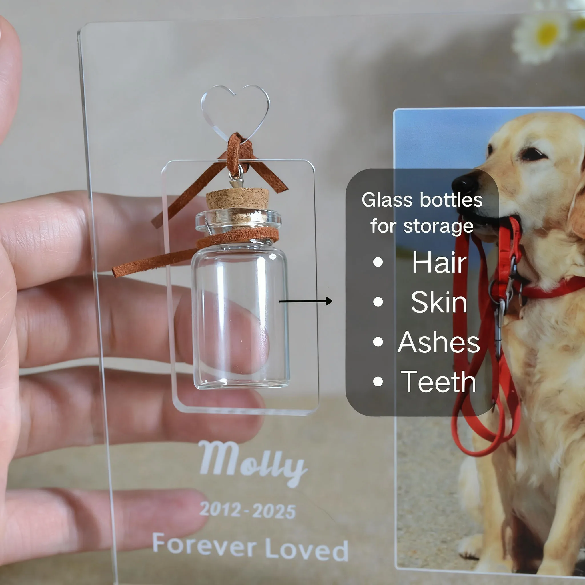 Regalo Conmemorativo Personalizado para Mascotas, Placa Acrílica con Foto Personalizada para el Recuerdo de la Pérdida de un Perro o Gato, Recuerdo Conmemorativo con Retrato de la Mascota