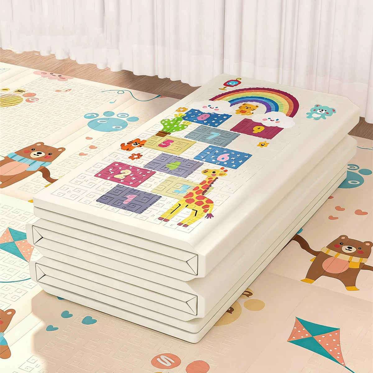Alfombra plegable para niños, tapete de juego no tóxico para bebés, educativo en la guardería, almohadilla para escalar, alfombra para niños, juegos de actividades, juguetes, 180x100