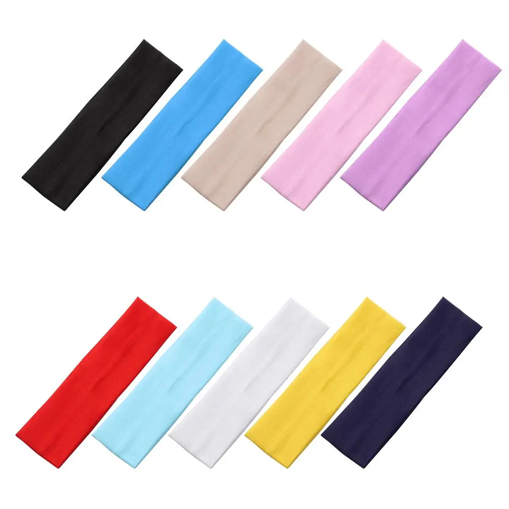 Cintas para el pelo de Yoga para mujer, cintas elásticas deportivas de Color sólido, accesorios para el cabello, 1 unidad