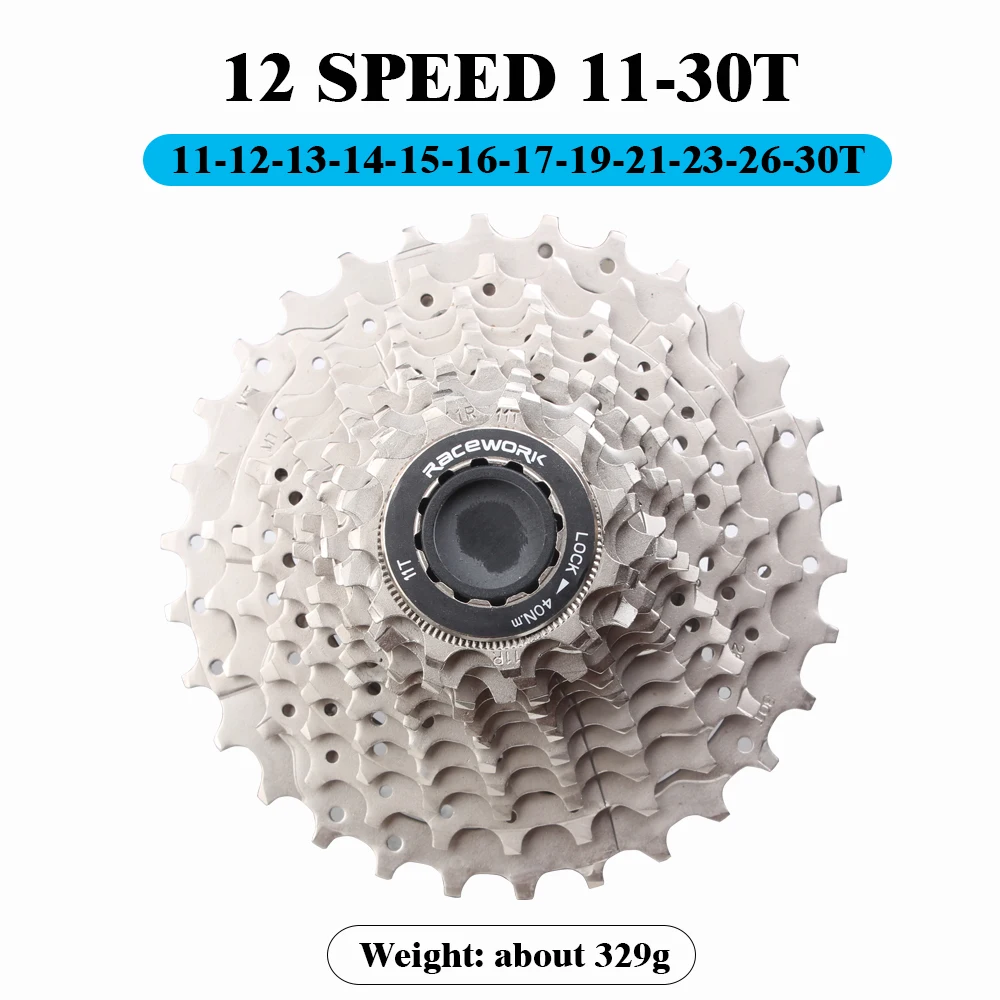 RACEWORK-Cassette de 11 velocidades para bicicleta de carretera, 28/32/34T, rueda libre 12S, volante de inercia de arcoíris dorado y plateado para Shimano 105 R7000 R8000