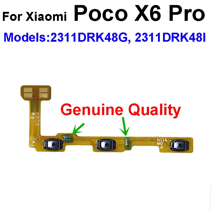 Para Xiaomi Poco M6 X6 F6 Pro Plus 4G 5G X6 Neo volumen de energía botón lateral Cable flexible cinta repuestos