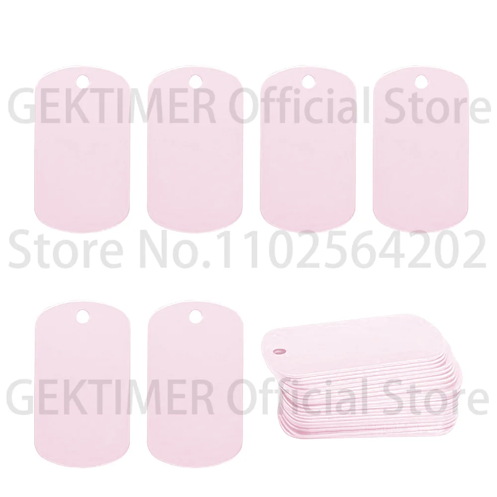 100 Piezas de Etiquetas de Identificación Militar de Aluminio en Blanco, Anillos para Llaveros, Etiquetas Colgantes con Logotipo Personalizado, Suministros para Manualidades y Joyería DIY