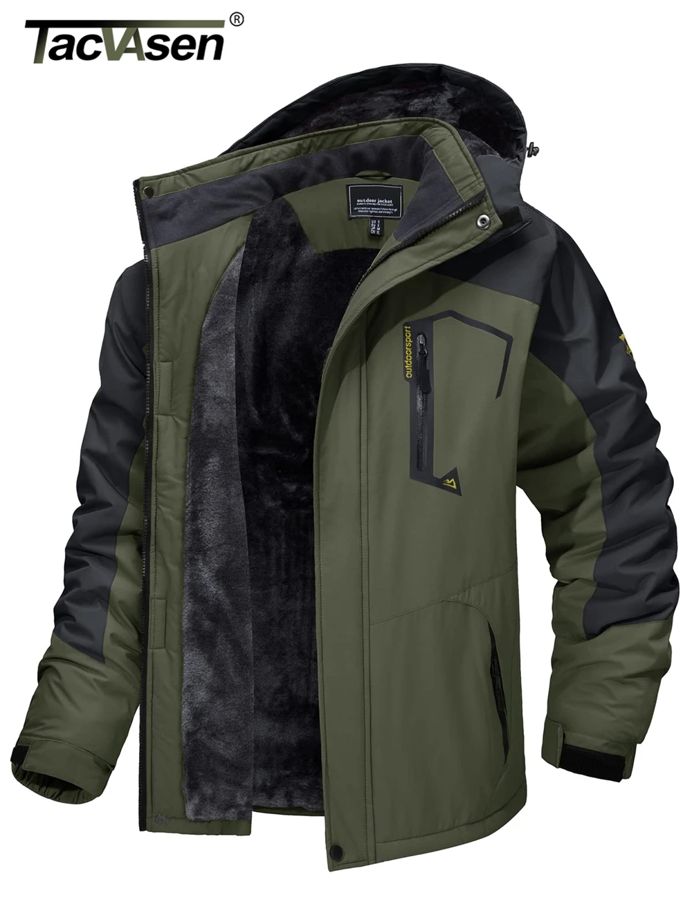 TACVASEN, chaquetas de montaña con forro polar, chaquetas de senderismo para hombre, abrigos con capucha extraíbles para exteriores, Parka de esquí y Snowboard, prendas de vestir de invierno