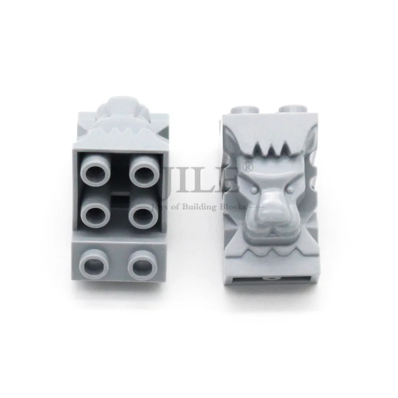10 Uds. MOC 30274 bloques de construcción 2x3x3 cabeza de león ciudad pared vista de la calle decoración Compatible con juguetes de marcas para niños