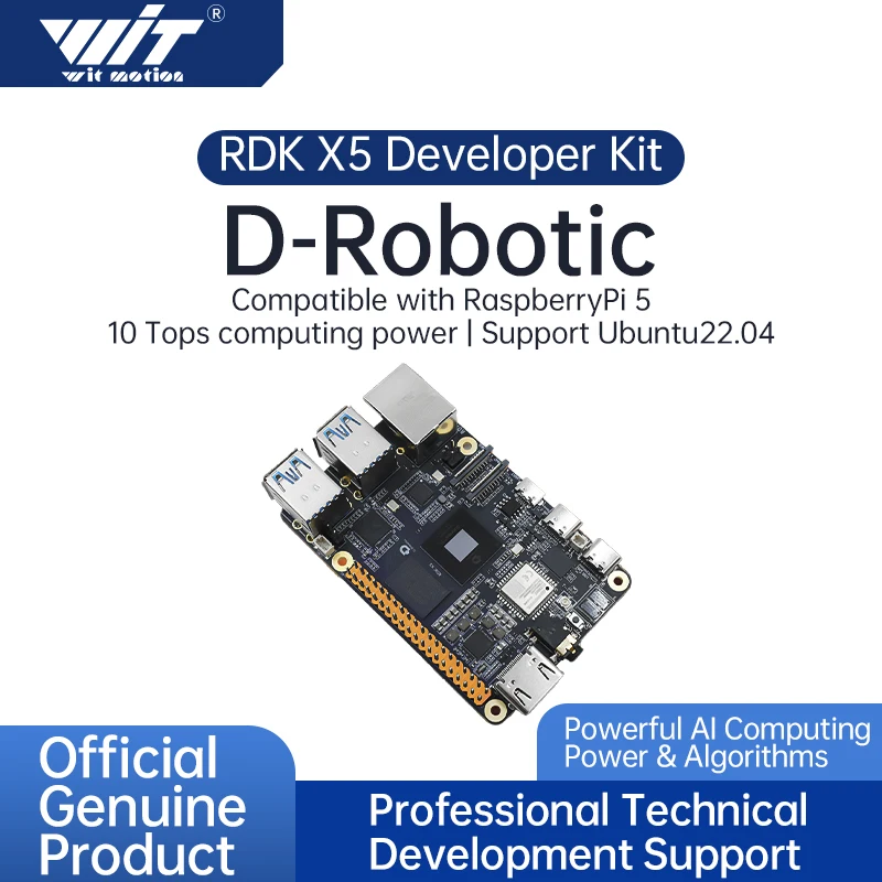 Kit de Desarrollo de Robots D-Robotics RDK X5, 8GB de RAM, Chip Sunrise 5 con IA para Modelos Grandes, 10TOPS, Octa-core Cortex A55 para Proyectos de Computación de Borde