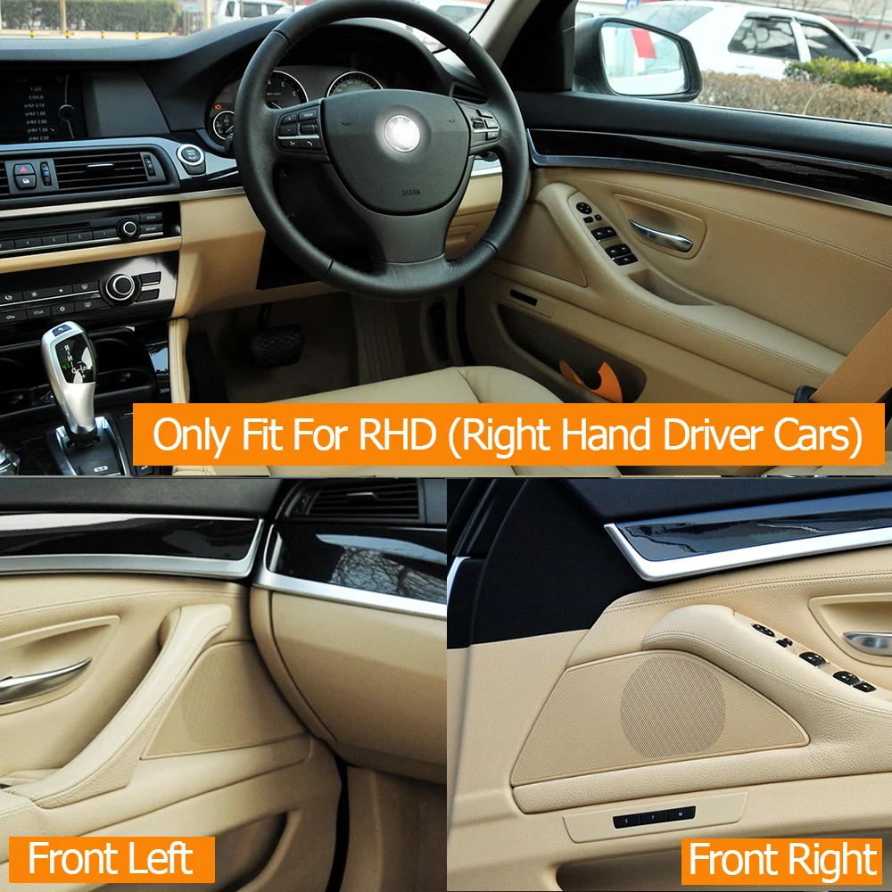 RHD bocina de puerta delantera izquierda y derecha Interior, cubierta de parrilla de altavoz de Audio de sonido para BMW serie 5, F10, F11, 520i, 523i, 525i, 530i