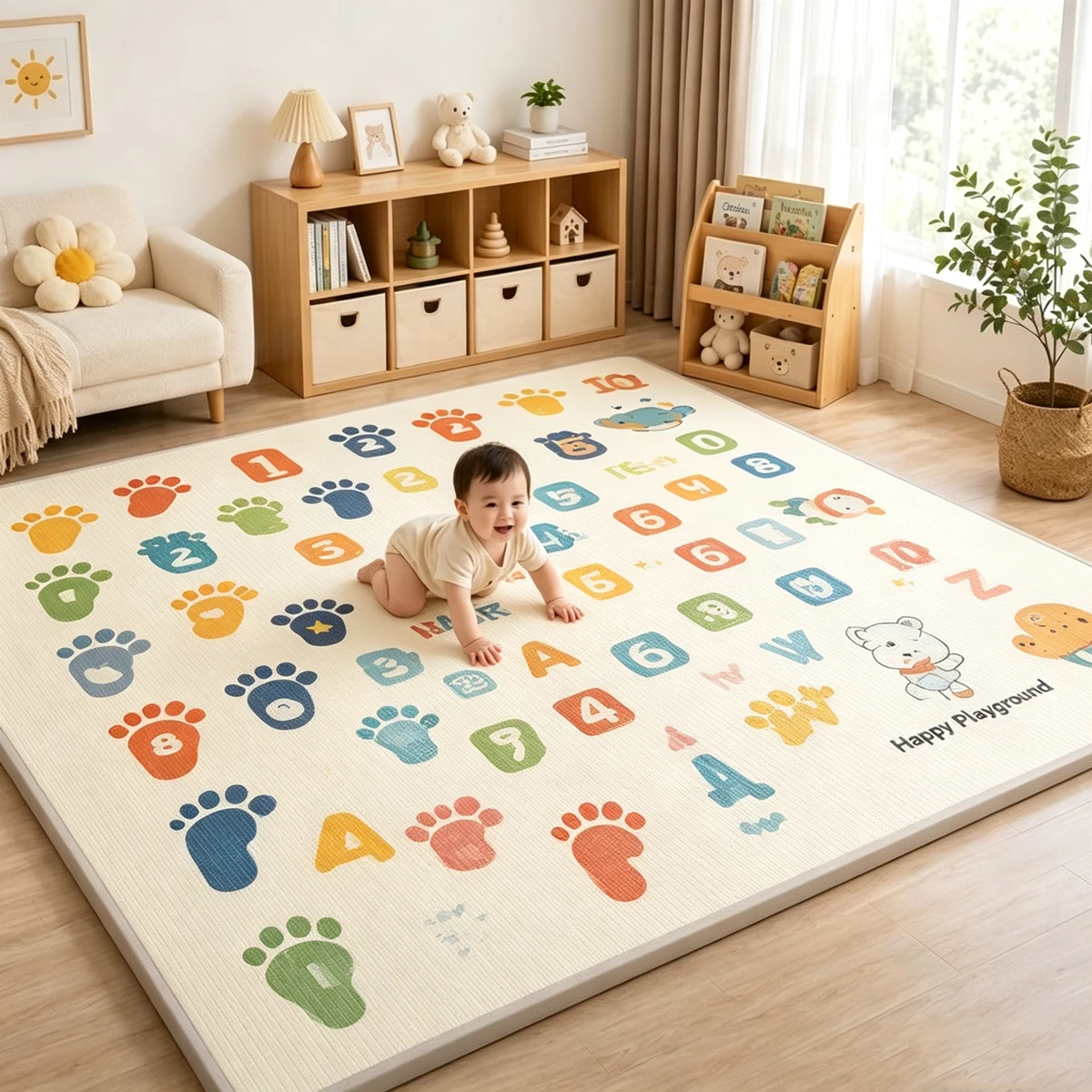 Alfombra de Juego para Bebés, 10 Estilos y 5 Tamaños, Alfombra de Juego Plegable Gruesa de EPE No Tóxica para Niños, Alfombras de Seguridad para Niños