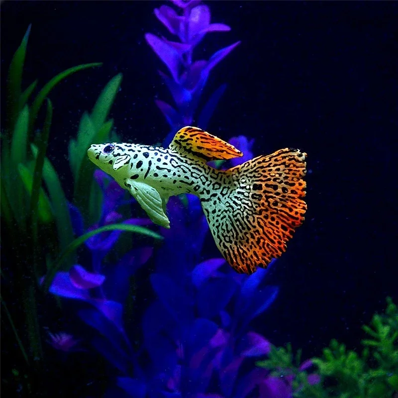 Peces de Gel de sílice vívidas, peces luminosos artificiales, pez payaso, adorno flotante para cachorros, decoraciones para acuario y pecera