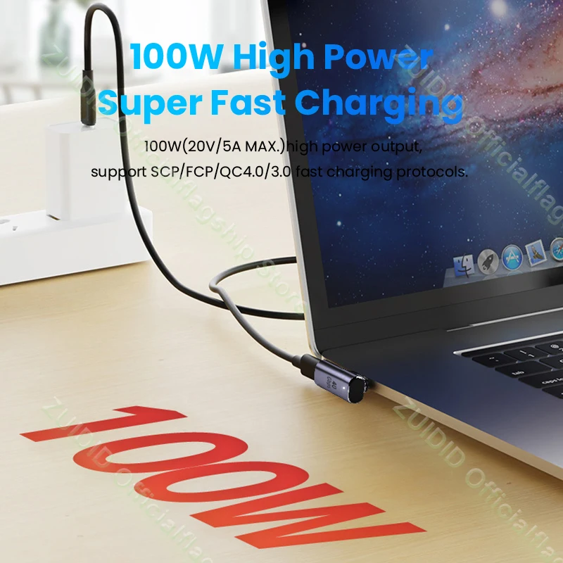Adaptador magnético USB4.0 Thunderbolt3 USB C a tipo C 40Gbps 100W Cable convertidor magnético de carga rápida 8K @ 60Hz adaptador USB tipo C