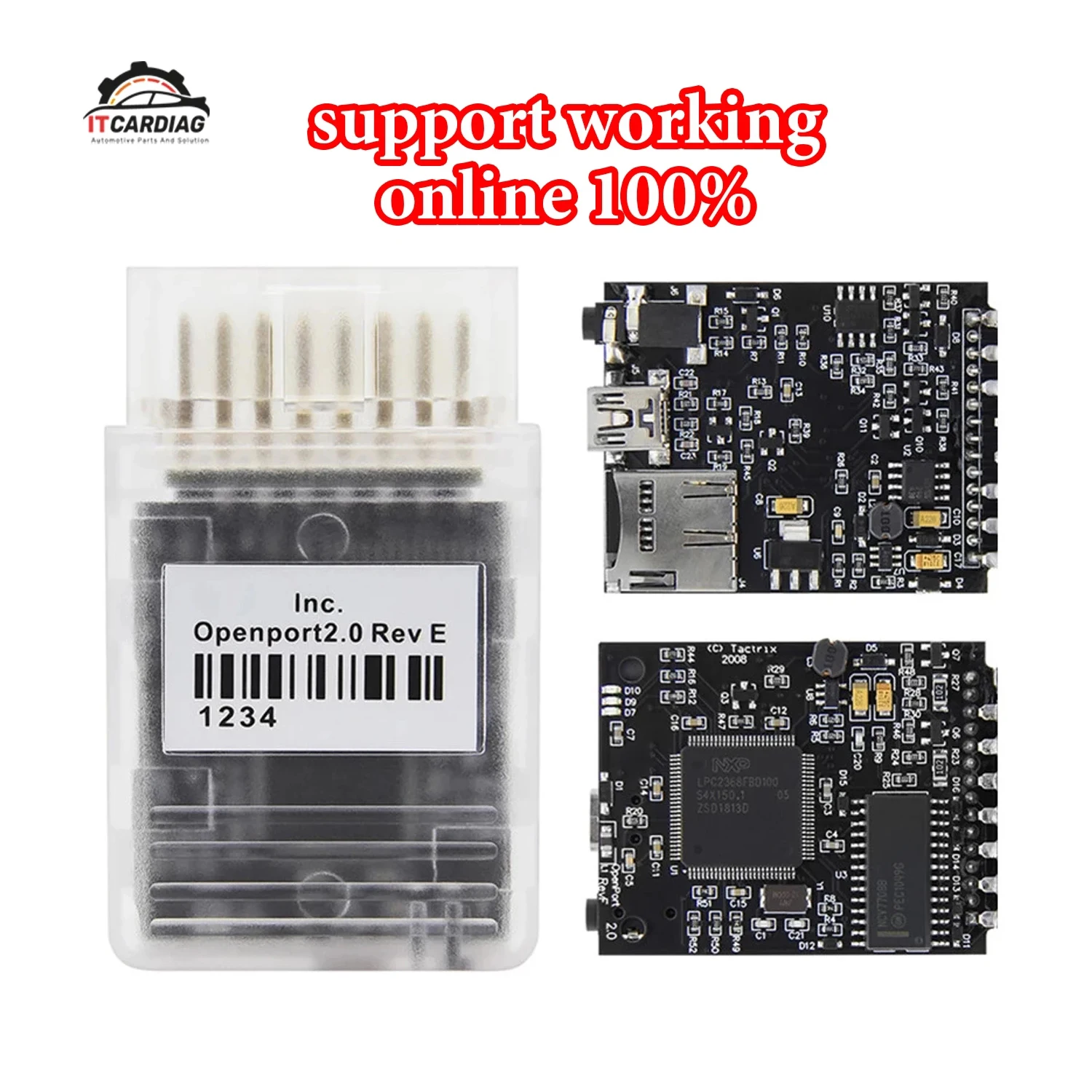 Chip completo Tactrix Openport 2,0 Openport2 J2534 PassThru, puerto abierto 2 0 con ECU FLASH, herramienta de sintonización de Chip automático, Cable que funciona en línea