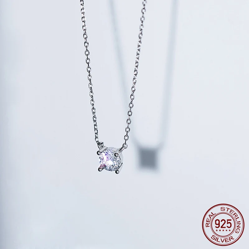 La Monada-collar de plata de 38 + 4,8 cm para mujer, joyería de plata fina 925, colgantes minimalistas para el cuello, cadenas de plata 925 para mujer