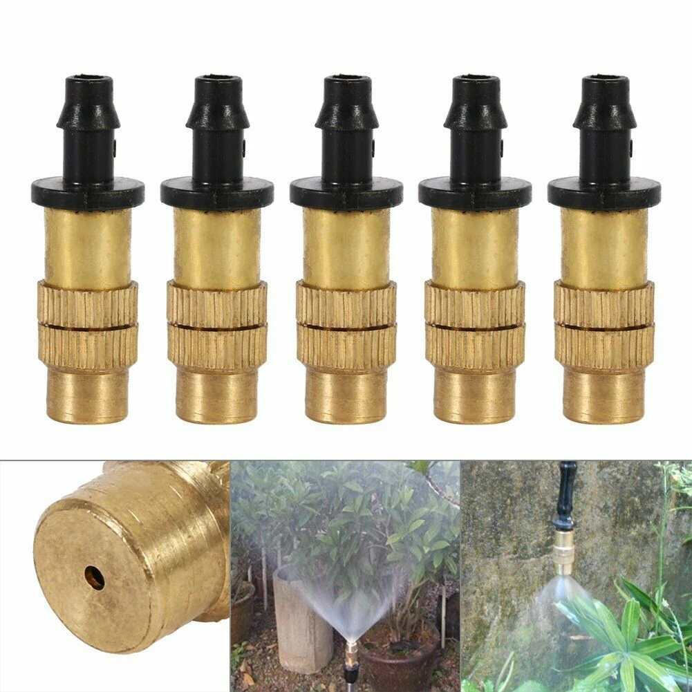 Boquilla de nebulización ajustable para jardín y Patio, rociador de latón, atomización de riego de jardín, boquilla única, 10/30 Uds.