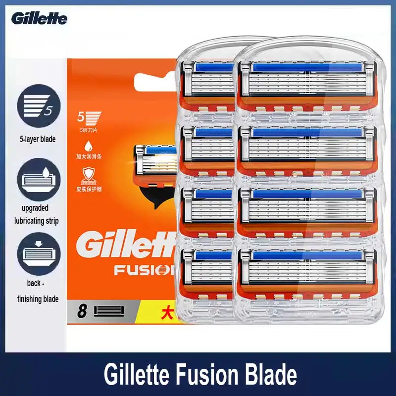 Cuchilla de fusión Gillette para maquinilla de afeitar Gillette Fusion Proglide Proshield, recambios de maquinilla de afeitar de seguridad, adelgazamiento cómodo, cuidado facial