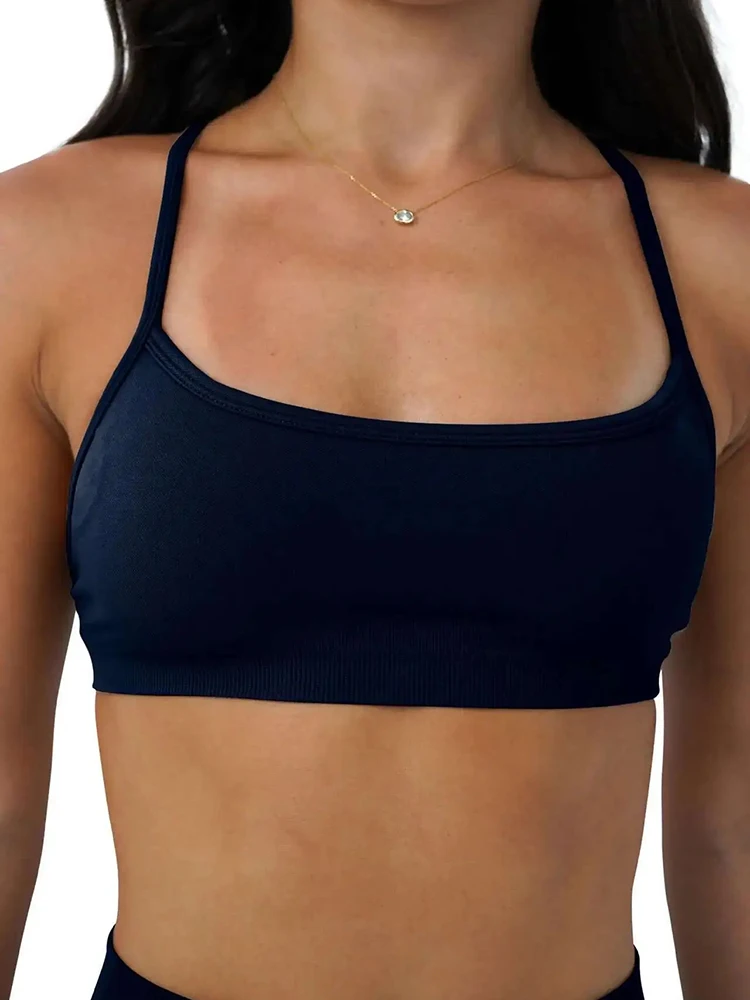 Sujetador deportivo para mujer, Top de Yoga sin costuras, artículo de Fitness, ropa activa para gimnasio, sujetador de Yoga cruzado en la espalda, entrenamiento, Push-up, ropa interior para correr y Fitness