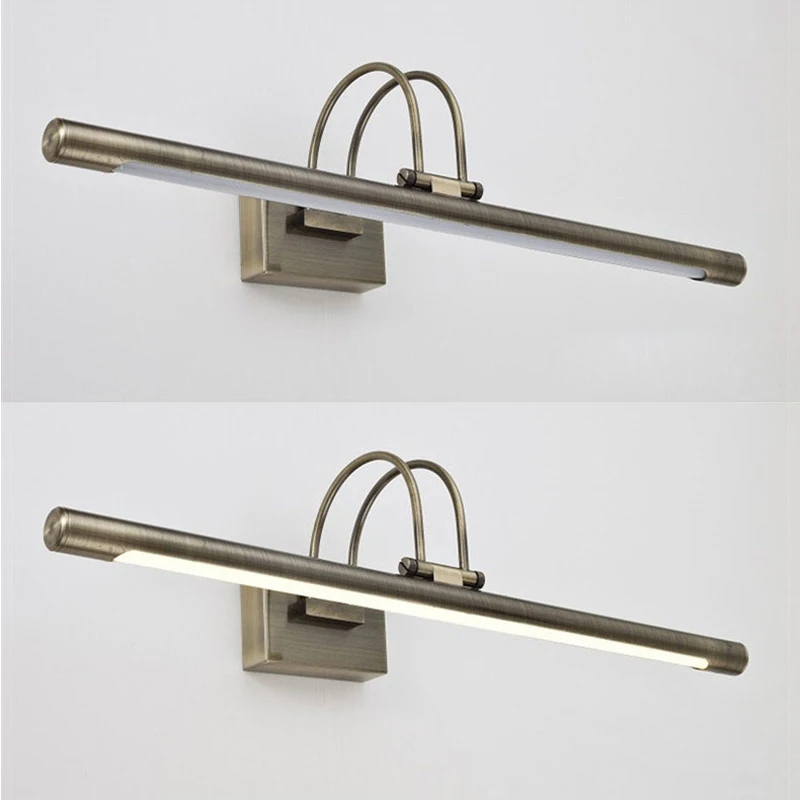 Lámparas de pared modernas para espejo de tocador, apliques LED de hierro para baño, iluminación decorativa para el hogar, giratorios, en color níquel y bronce.