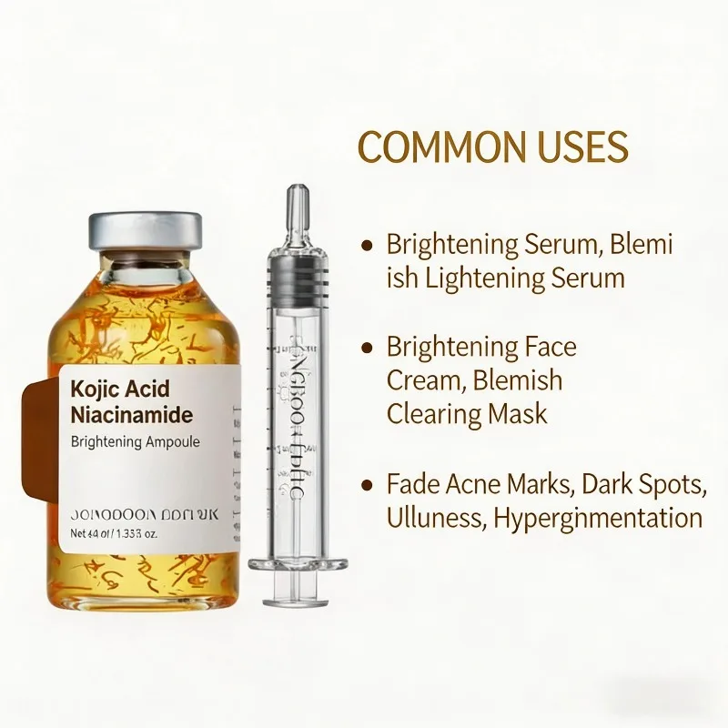 Set de Suero en Ampollas con Ácido Kójico y Niacinamida para el Cuidado de Manchas Oscuras, Iluminador, Reafirmante, Hidratante y Aclarante para el Cuidado Facial de la Piel