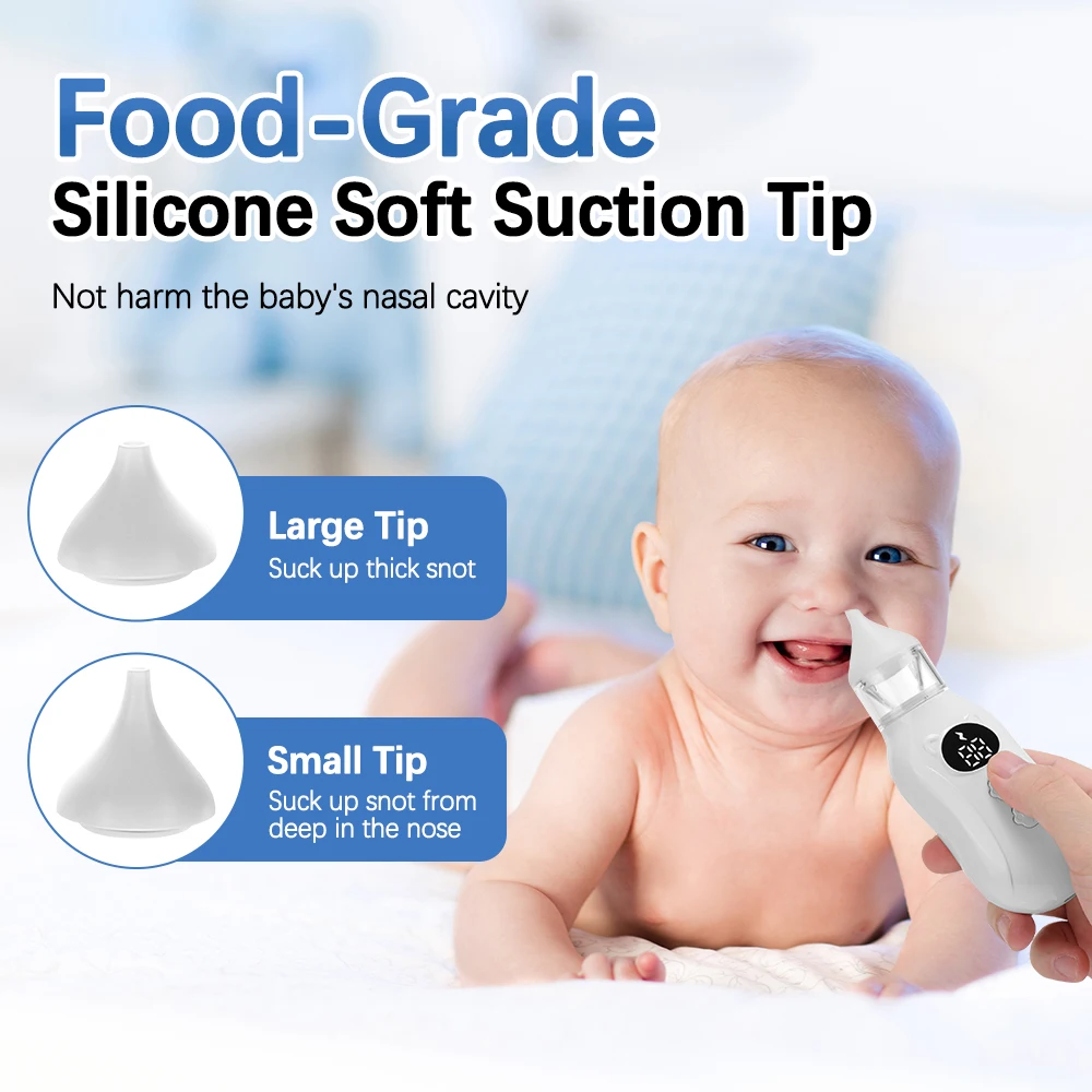 Aspirador Nasal eléctrico para bebé, limpiador de nariz inteligente para recién nacido, dispositivo de succión de moco de 9 velocidades, succionador de moco para niños pequeños de poco ruido