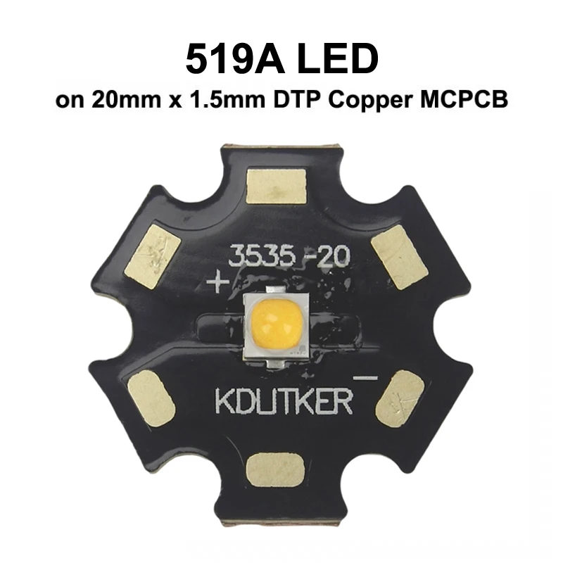 519A 7,04W 2200mA 5700K 5000K 4500K 4000K 3500K 3000K 2700K CRI90 SMD 3535 emisor LED en KDLitker DTP cobre MCPCB