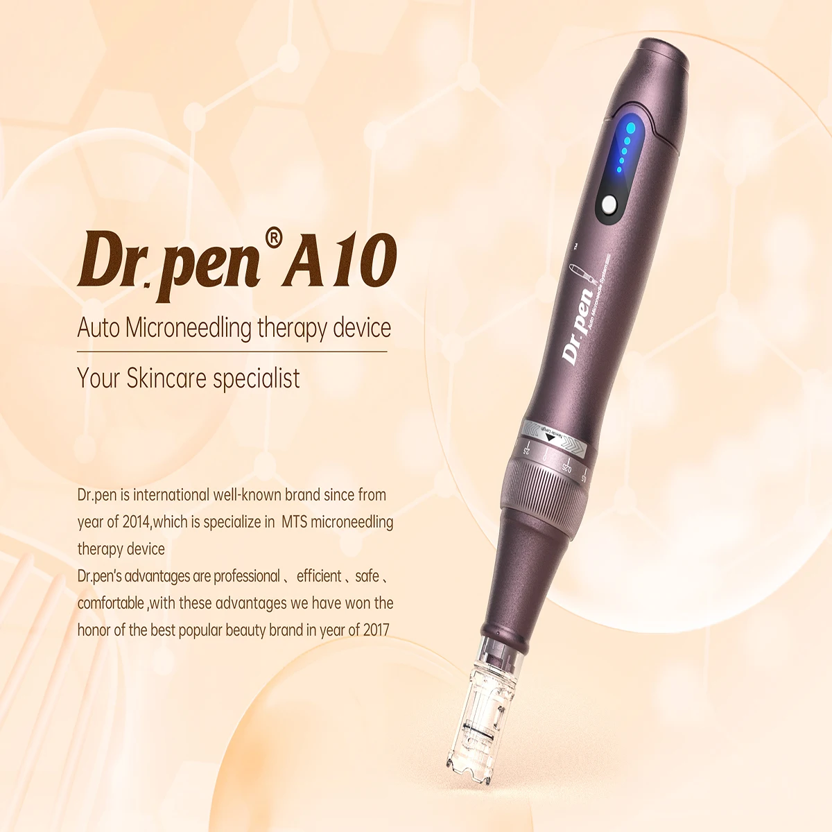 Dr. Pen A10 original inalámbrico con 2 cartuchos, pluma de microagujas, longitud de la aguja 0.25 mm