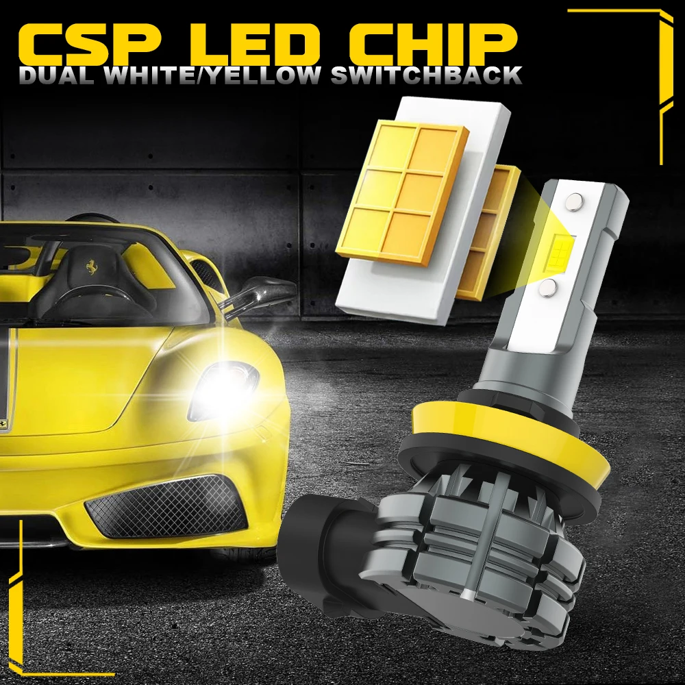 BMTxms 2 uds 60W 12000LM Canbus H8 H11 9005 9006 luz LED antiniebla para coche H9 HB3 HB4 9145 H10 lámpara antiniebla LED 6500K 3000K 12V diodo