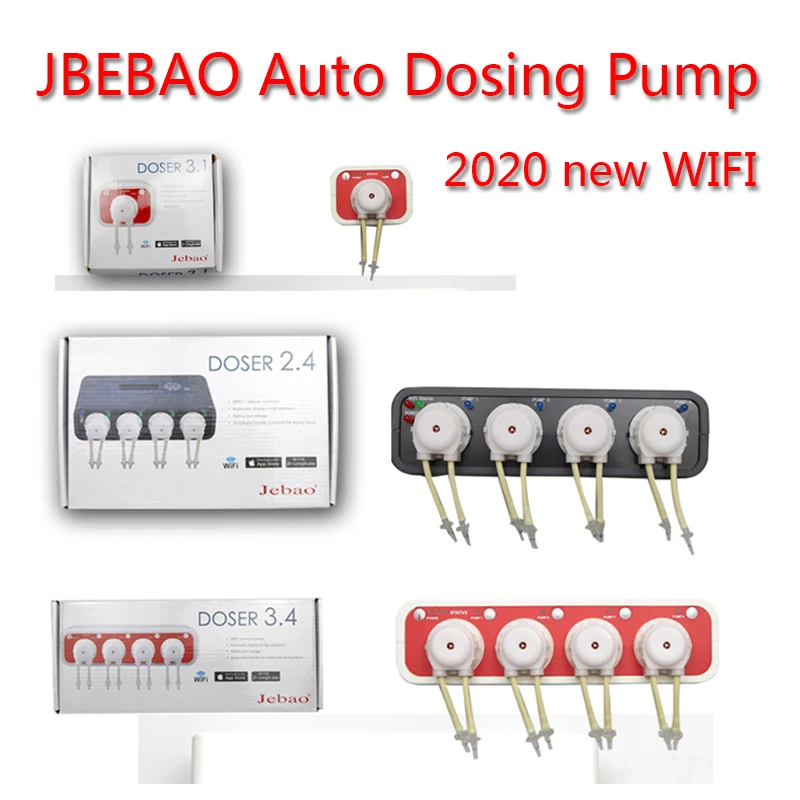 Jebao Dosificador de Agua, Bomba Automática con Filtro, 12 V, Control WiFi, 3.1 y 3.4, 3 y 9 W, Accesorio para Acuario y Arrecife Marino